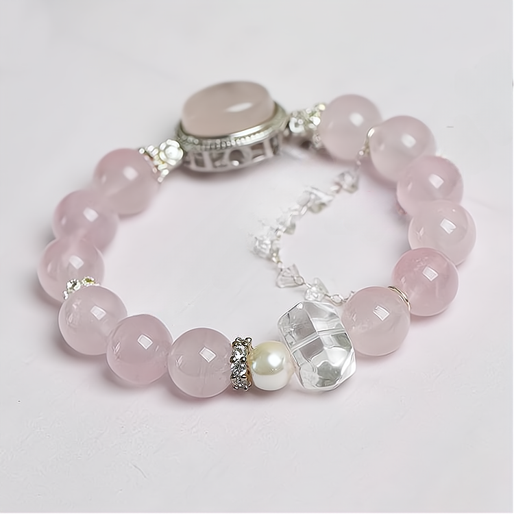 Blossom Heart Rose Quartz Bracelet